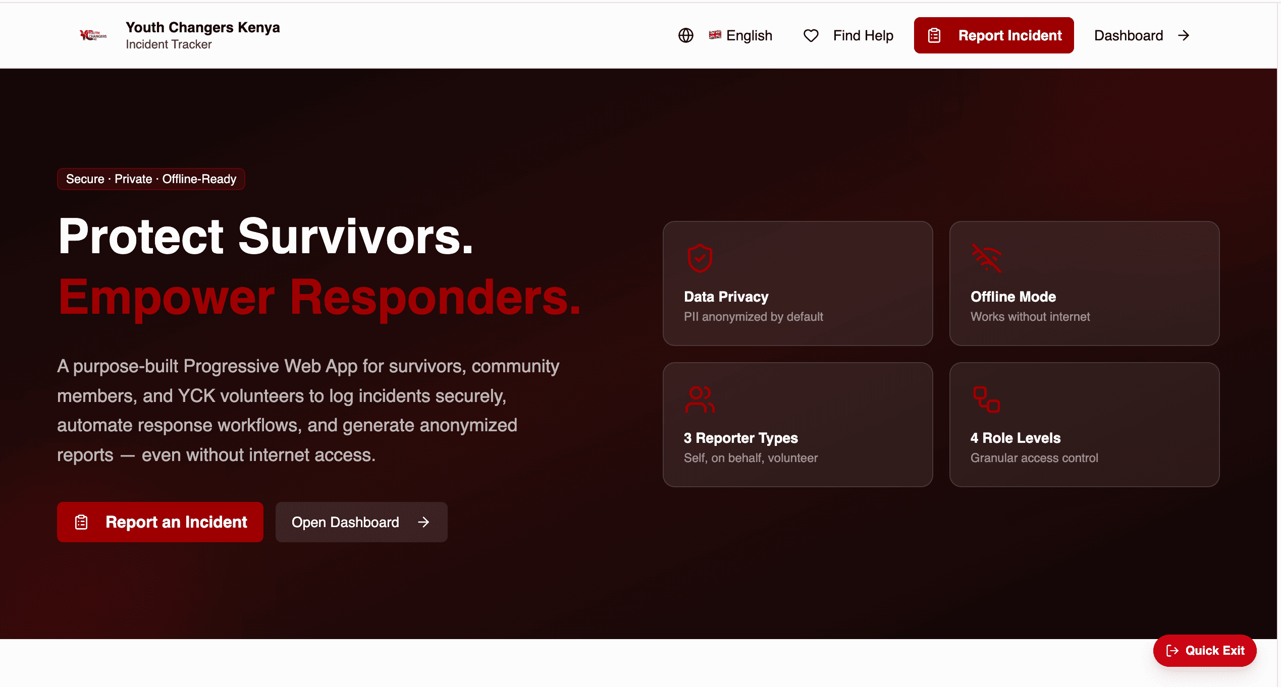 Incident Tracker screenshot
